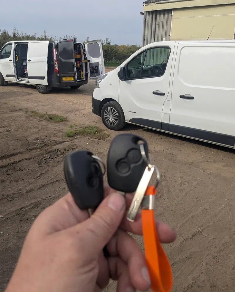 Keys cut roadside for a Renault Trafic van on an emergency callout
